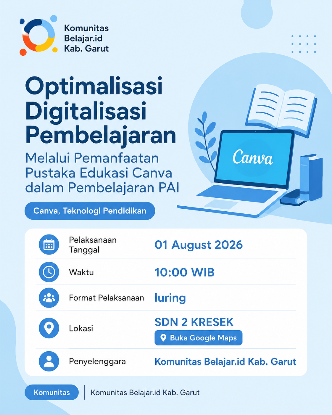 Optimalisasi Digitalisasi Pembelajaran Melalui Pemanfaatan Pustaka Edukasi Canva dalam Pembelajaran PAI
